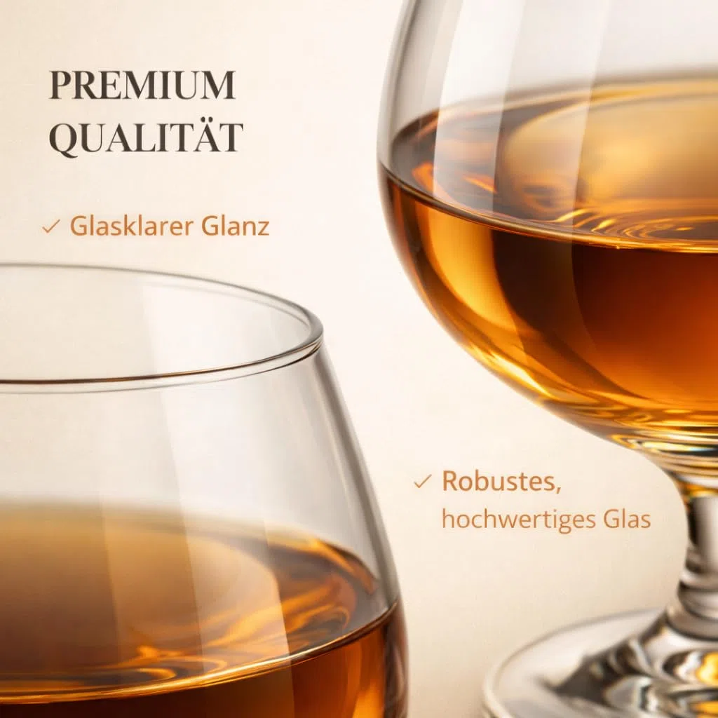 CRISTALICA Cognac Gläser Napoli 390 Ml – Cognac Schwenker Set (2er), Brandy Gläser Bauchige Form Für Volles Aroma - Cognacgläser & Schwenker Ideal Für Brandy Und Weinbrand