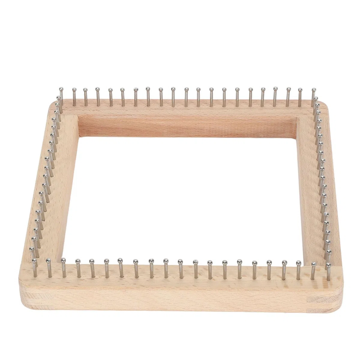 Fockety Quadratischer Strickwebstuhl, Handgefertigter Webstuhl für den Haushalt, DIY-Handarbeit-Holzstrickbrett-Strickwerkzeug Zum Weben von Mützen, Schals, Decken und Schals (20 * 20CM)