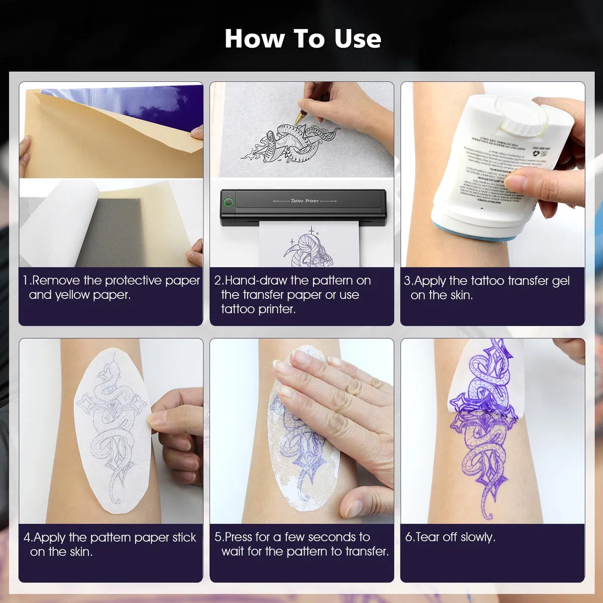 100 Blätter Tattoo Transferpapier Tattoo Papier, A4 Tattoo Stencil Papier Tattoo Transfer Papier, Schablonenpapier Stencil Papier Matritzenpapier für Tattoos