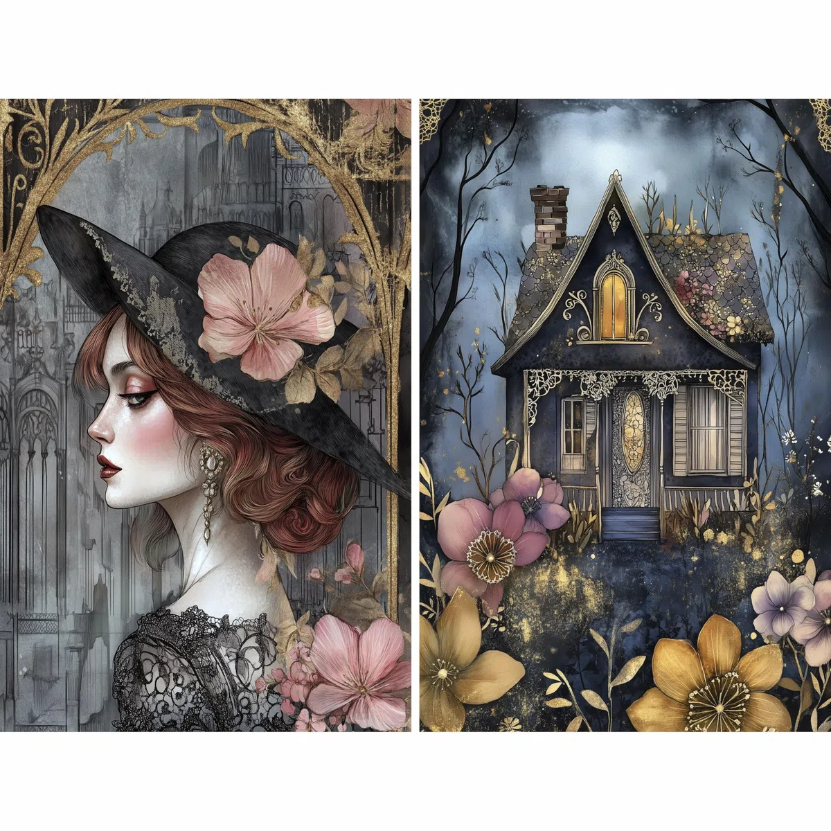 Viktorianisches Gothic-Reispapier, 20 x 26,5 cm (6 Blatt) – 6 x Decoupage-Papier für Collage, gemischte Medien, Kartenherstellung und Basteln, Decoupage von CRAFT KREATIVELY