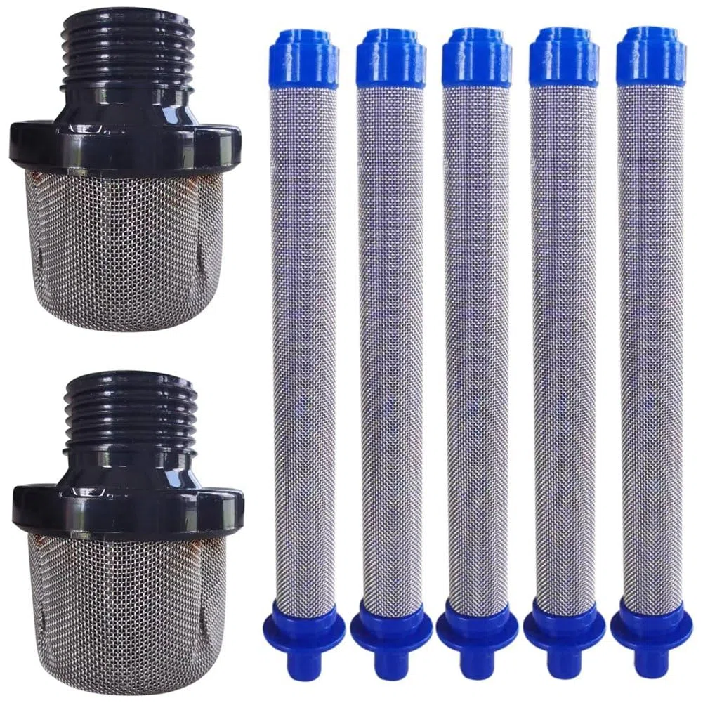 2 Stück 288716 3/4 -Einlasssieb mit 5 Stück 288749 60Mesh SG2/SG3 Spritzfilter für Airless-Farbspritzgeräte