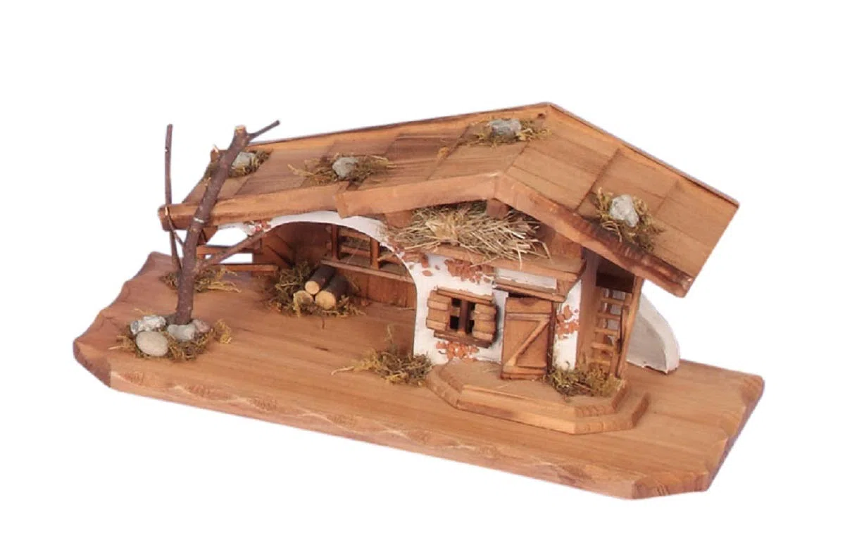 Holzhaus Krippe 33 cm x 13 cm Modellhaus