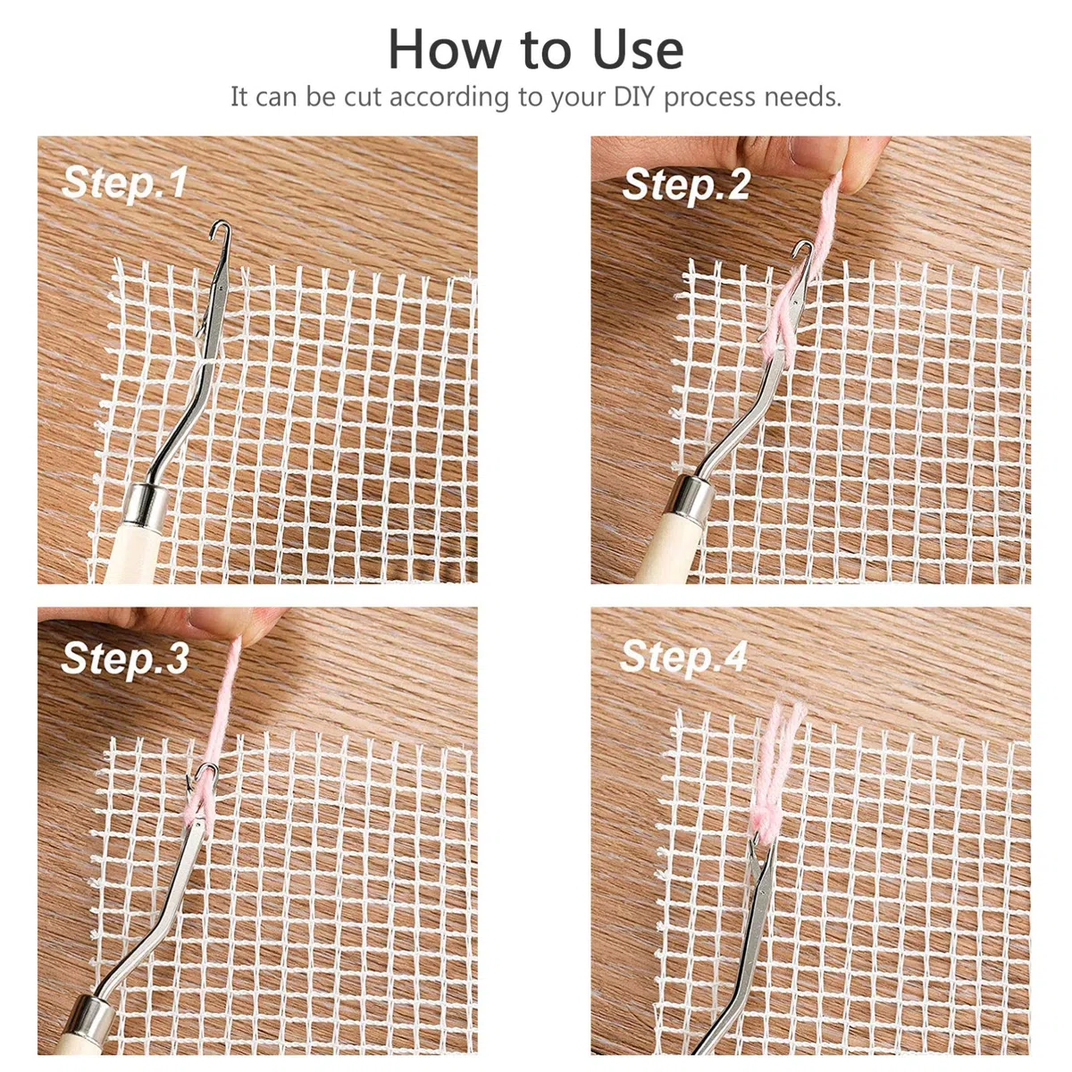 Milisten Hakennetz 59X39 Zoll - Blank Rug Hooking Mesh DIY Knüpfteppich Leinwand Für Teppichherstellung Kissen Bastelnetz Für Handarbeiten Und Kreative Projekte