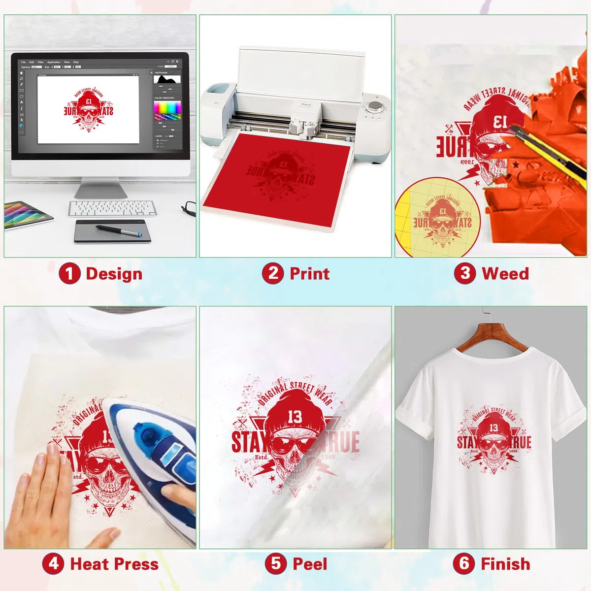 Plotterfolie Textil 40 Stück, 30.5x25cm Flexfolie Plotter Textil, Bügelfolie, Heat Transfer Vinyl Plottermaschine für T-Shirt, Kleidung, Hüte oder andere Stoffe (27 Farben)