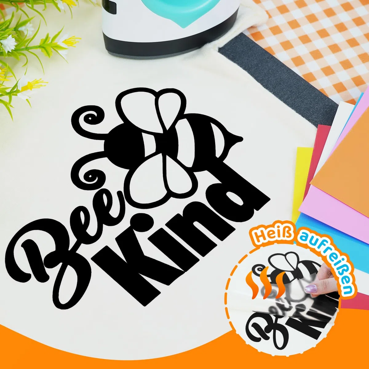 Schwarz Plotterfolie Textil Rolle - 30,5 cm x 600 cm, Premium Bügelfolie für Textilien, Kompatibel mit allen Schneidplottern, Flexfolie für Kleidung, Taschen, Hausdekoration