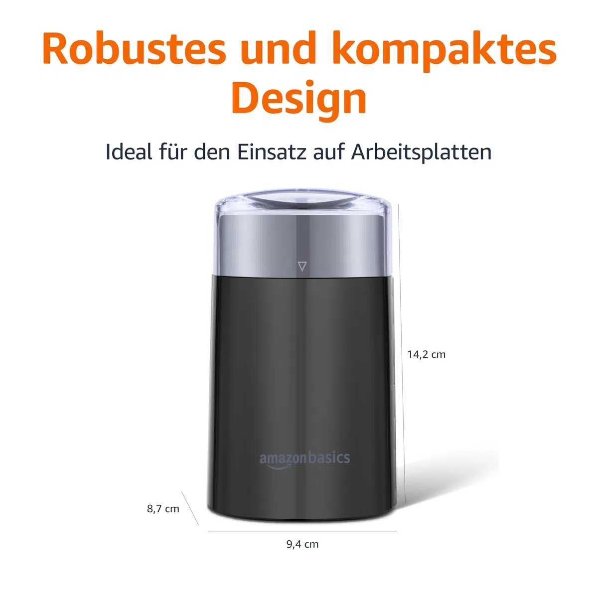 Amazon Basics Elektrische Kaffeemühle, schwarz
