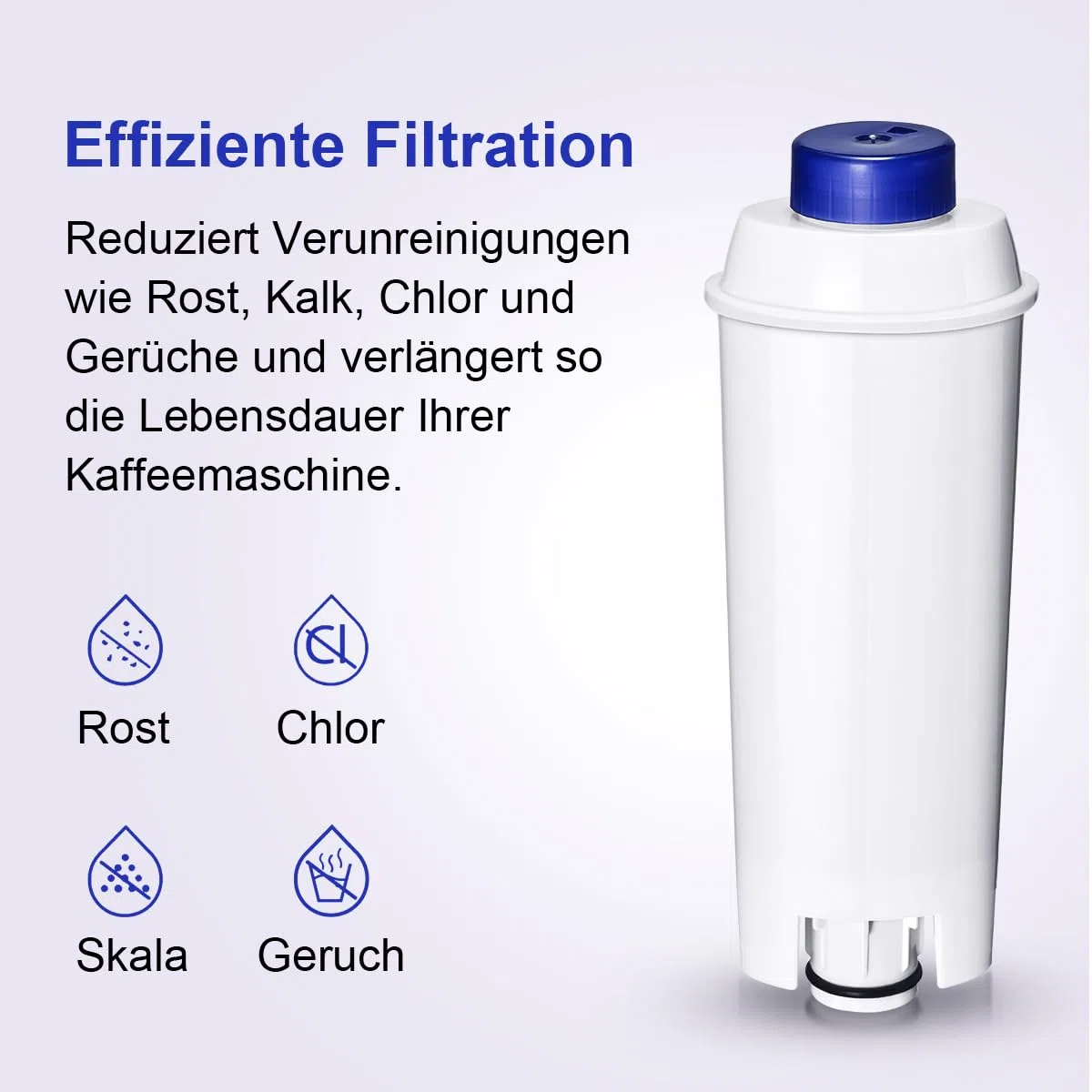 Ersatz für Delonghi Wasserfilter (DLSC002), Kompatibel mit Kaffeevollautomaten, ECAM-Serie, Dinamica, Magnifica & Magnifica S/Evo, ETAM Autentica, Eletta Explorer, Prima Donna, Rivelia, Esam.