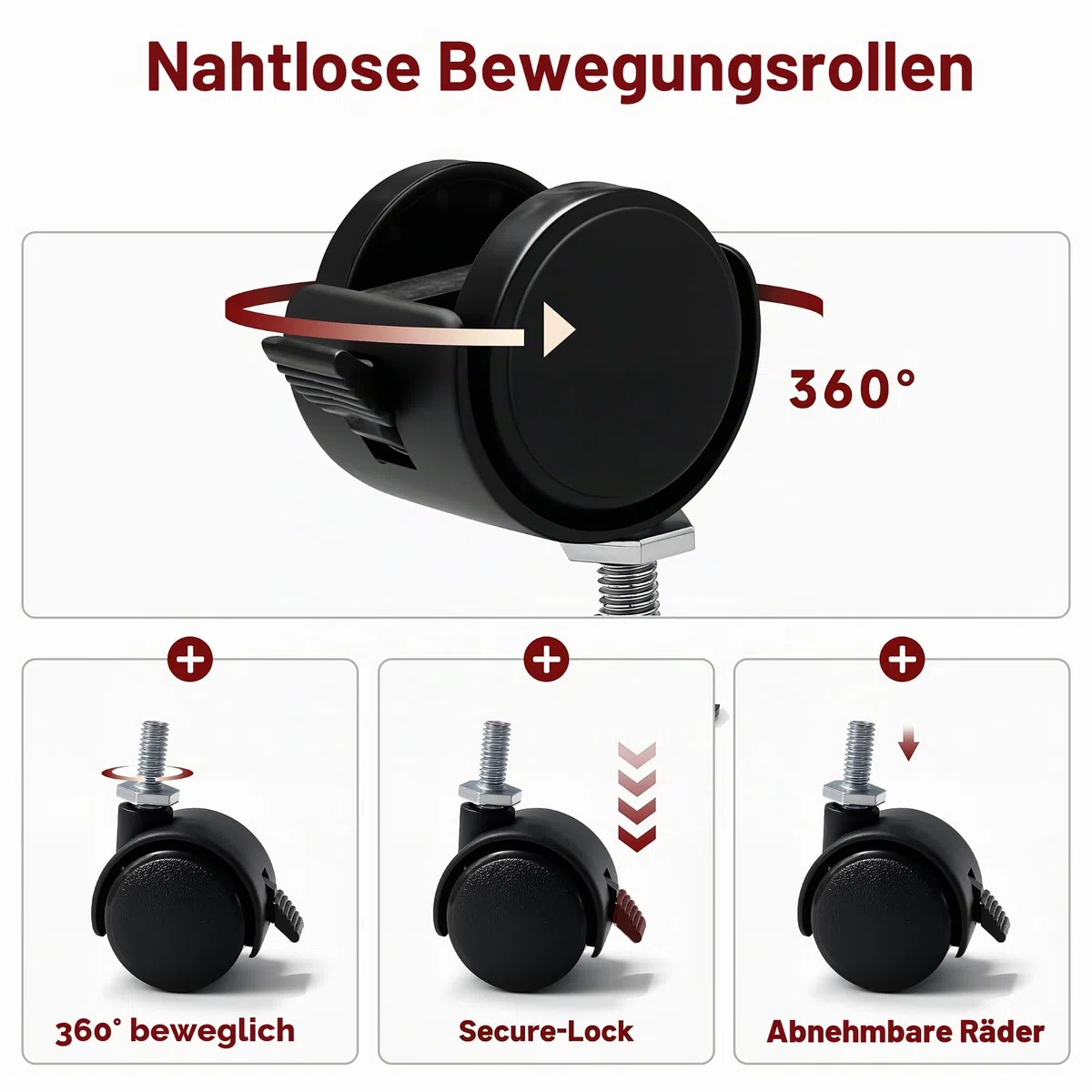 KitHreo Unterbettkommode mit Rollen, 2 Stück Unterbett-Aufbewahrungsbehälter, rollender Unterbett-Organizer, große Kapazität, einfache Montage, stabil, Schubladen unter dem Bett auf Rädern für (Grey)