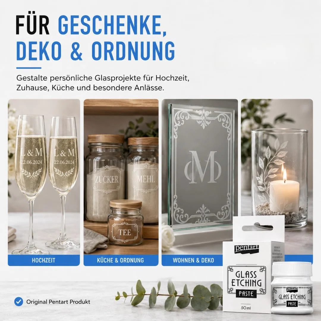 Zita's Creative Glasätzungspaste 50ml - Frosteffekt, Glasätzpaste - DAS ORIGINAL! Glass Etching paste, Ätzpaste, Frosteffekt