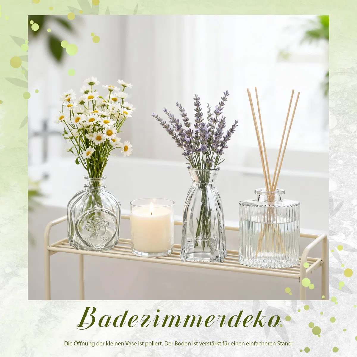 Der Rose 12 Stück Kleine Vasen Glasvasen für Tischdeko Mini Vintage Vasen Set für Hochzeitsdeko Party Deko Geschenk