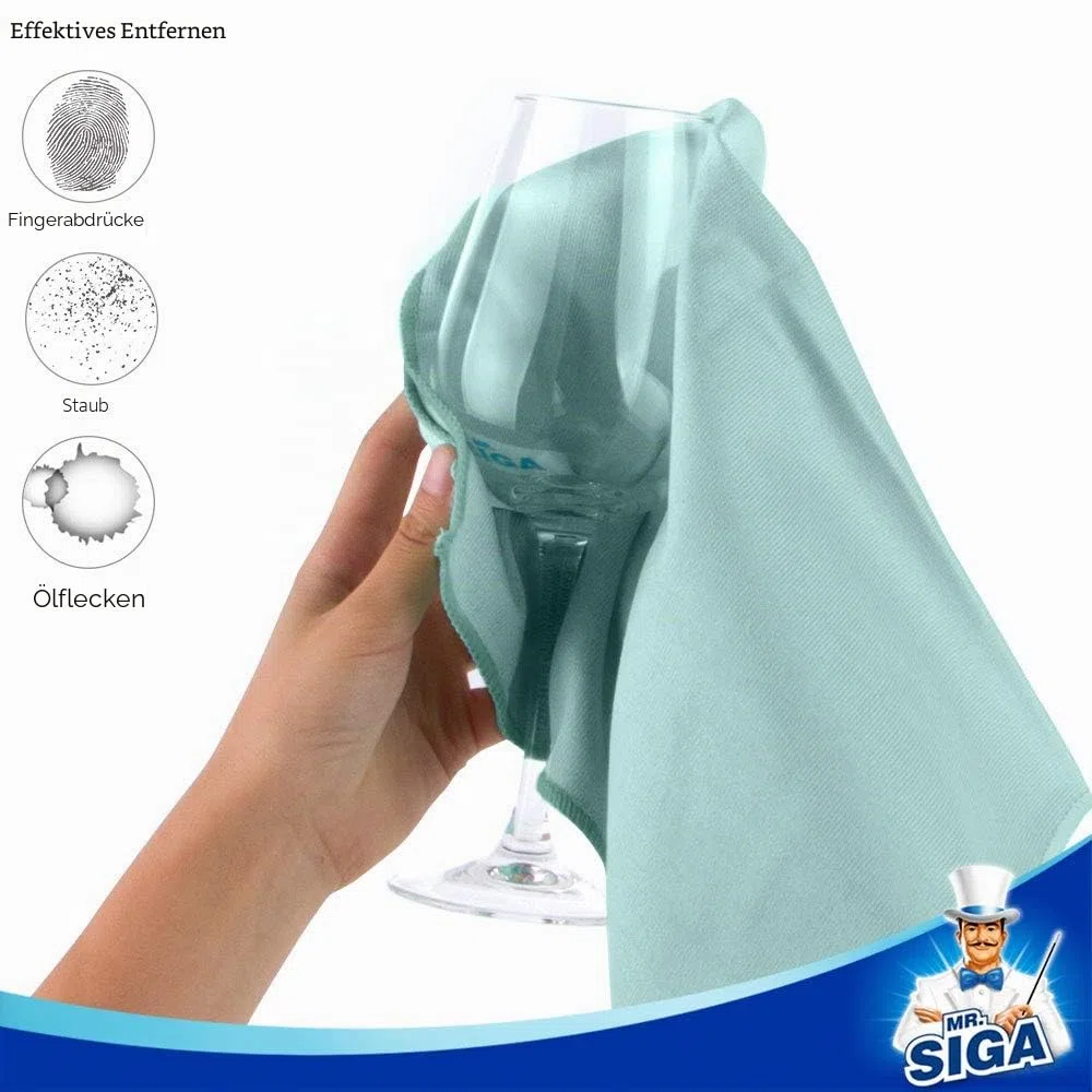 MR.SIGA Ultrafeine Mikrofasertücher für Glas, 6er-Pack, 35 x 40 cm 13,7" x 15,7"