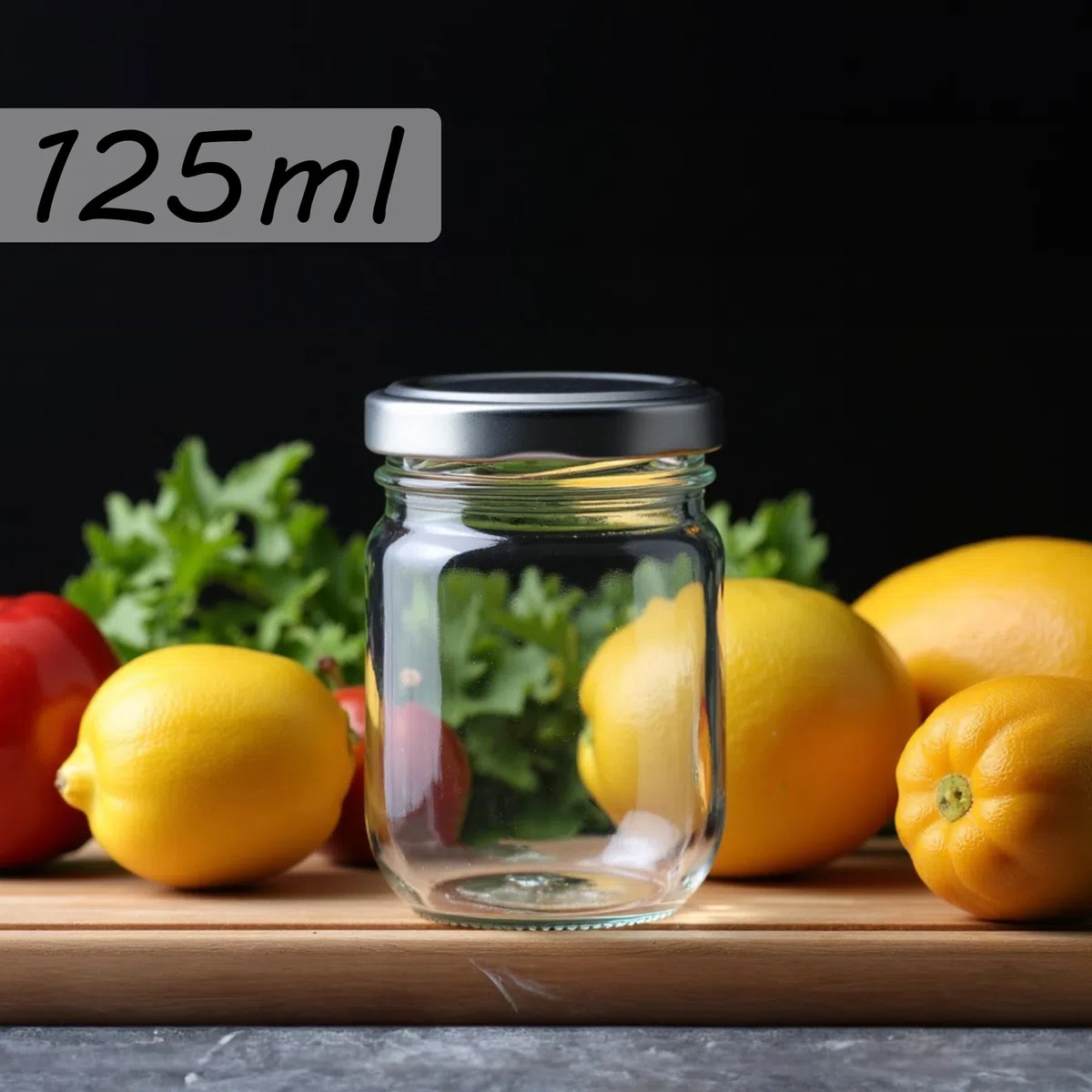 gouveo 25er Set Einmachgläser 125 ml (0,125 l) Einmachglas Helix (Sturzglas) Twist-Off Schraubdeckel TO 53 silberfarben – kleine Marmeladen-, Vorrats- & Gewürzgläser (HEG125SBS)