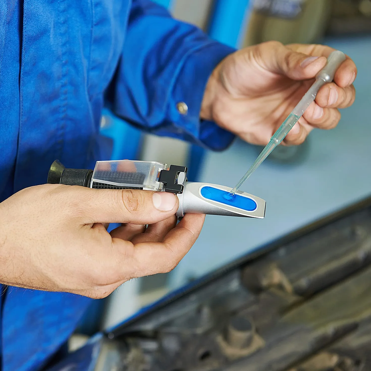 4 in 1 Refraktometer Frostschutz, Frostschutz Tester mit ATC, Frostschutz Kühlmittel Refraktometer für Automobil Frostschutzprüfer, Glykol-Kühlmittel, Scheibenwaschflüssigkeit, Batterieflüssigkeit