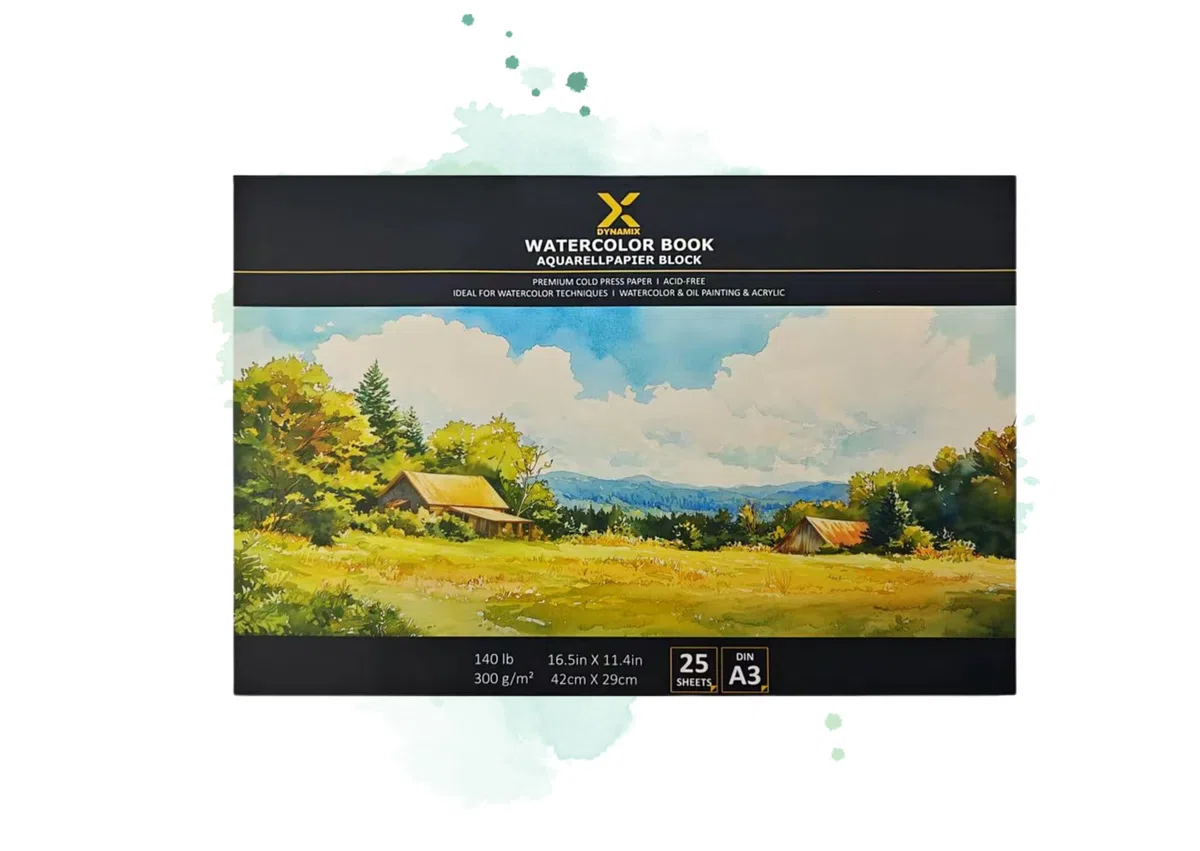 Premium Aquarellpapier Block 300g/m² I 25 Seiten I Künstlerqualität I säurefrei I kaltgepresst – Ideal für Aquarell, Skizzen & Mixed Media (A3)