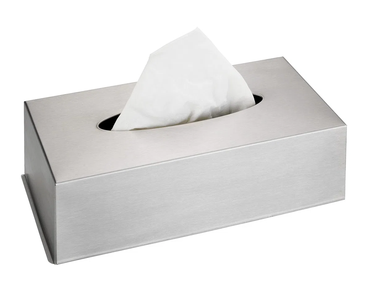 WENKO Edelstahlbox für Kosmetiktücher Boxmantel Tuchhülle Bad-Accessoire, Silber