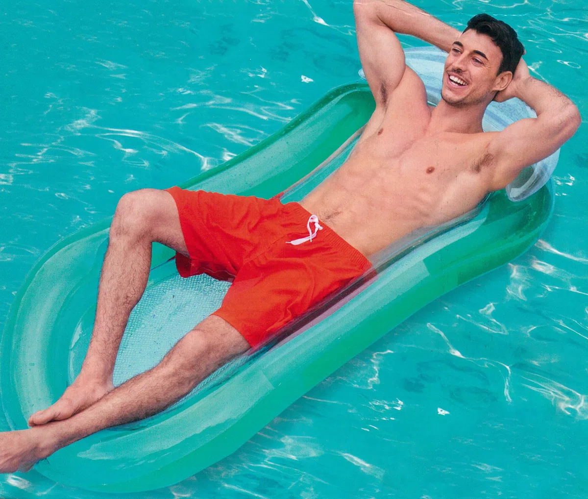Brandsseller Luftmatratze 160x84 cm Badematratze Wasserhängematte mit Netzeinsatz und abnehmbaren Kopfteil aufblasbar - Grün