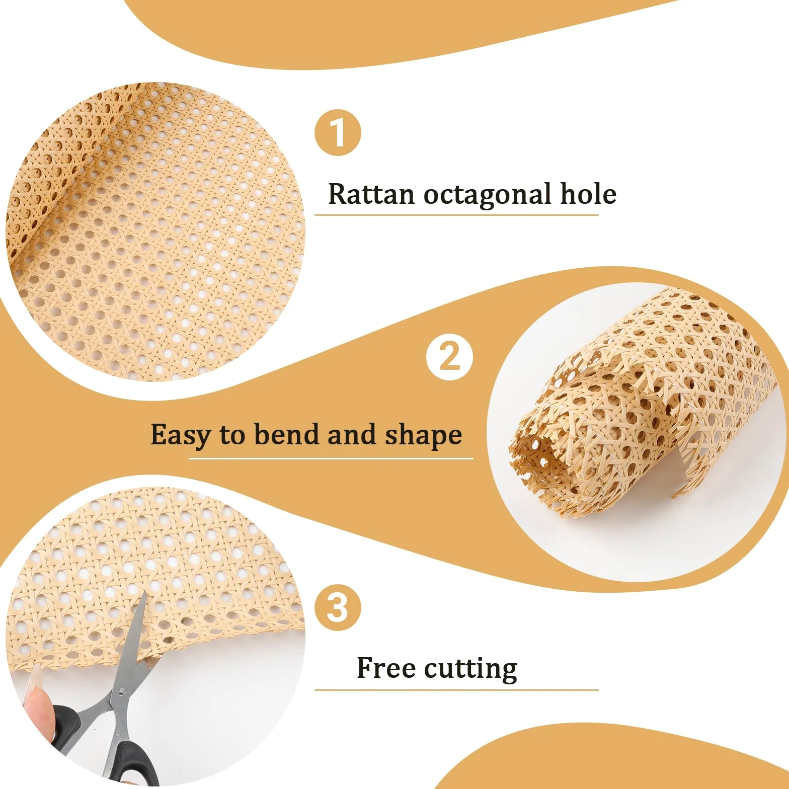 Wiener Geflecht 40x150 CM Wasserdicht PE Rattan Gurtband Handgemachtes Sternanis Breit Rattan Möbeldekoration für Stuhl, Möbel, Schrank, Kommode, Sessel, Schranktür