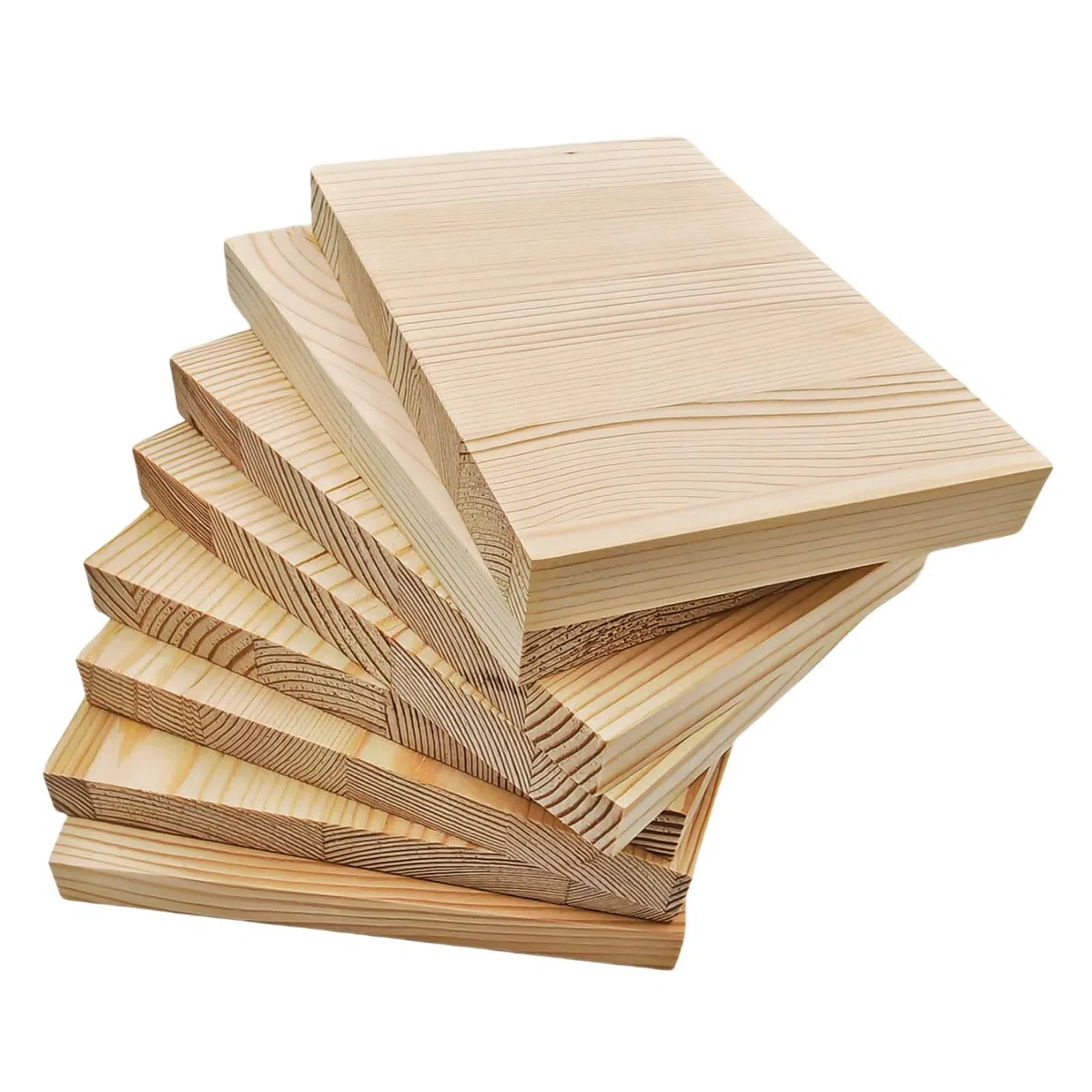Rechteckige Holzbretter, unlackierte Holzblöcke zum Basteln, 15 x 10 x 1,5 cm, blanko, zum Schnitzen, Malen und Brennen, 8 Stück