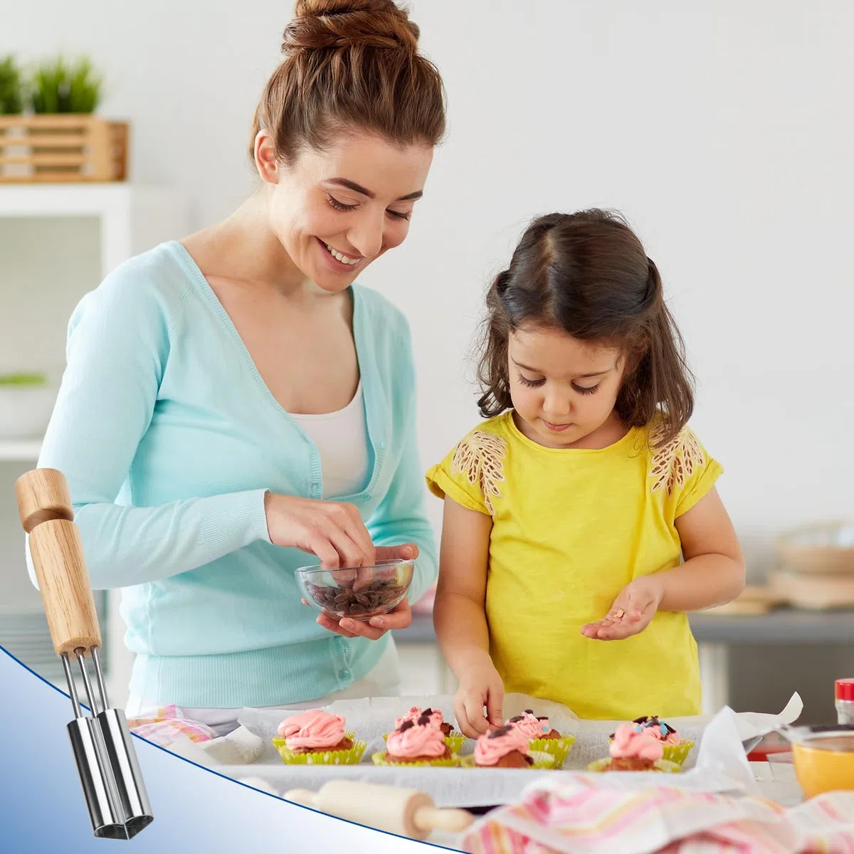 Cupcake-Ausstecher, Cupcake-Lochschneider Füllen wiederverwendbar Cupcake-Lochstanzer Cupcake-Loch-Werkzeug Cupcake-Loch-Werkzeug Gebäck-Ausstecher Backen Füllen Dekorieren (Herzform)