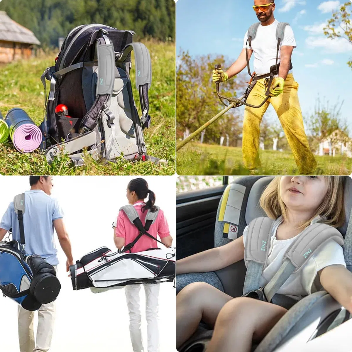 ZINZ 2-Pack Schulter Pad Ersatz für Taschen - Lange und Super Komfortabel