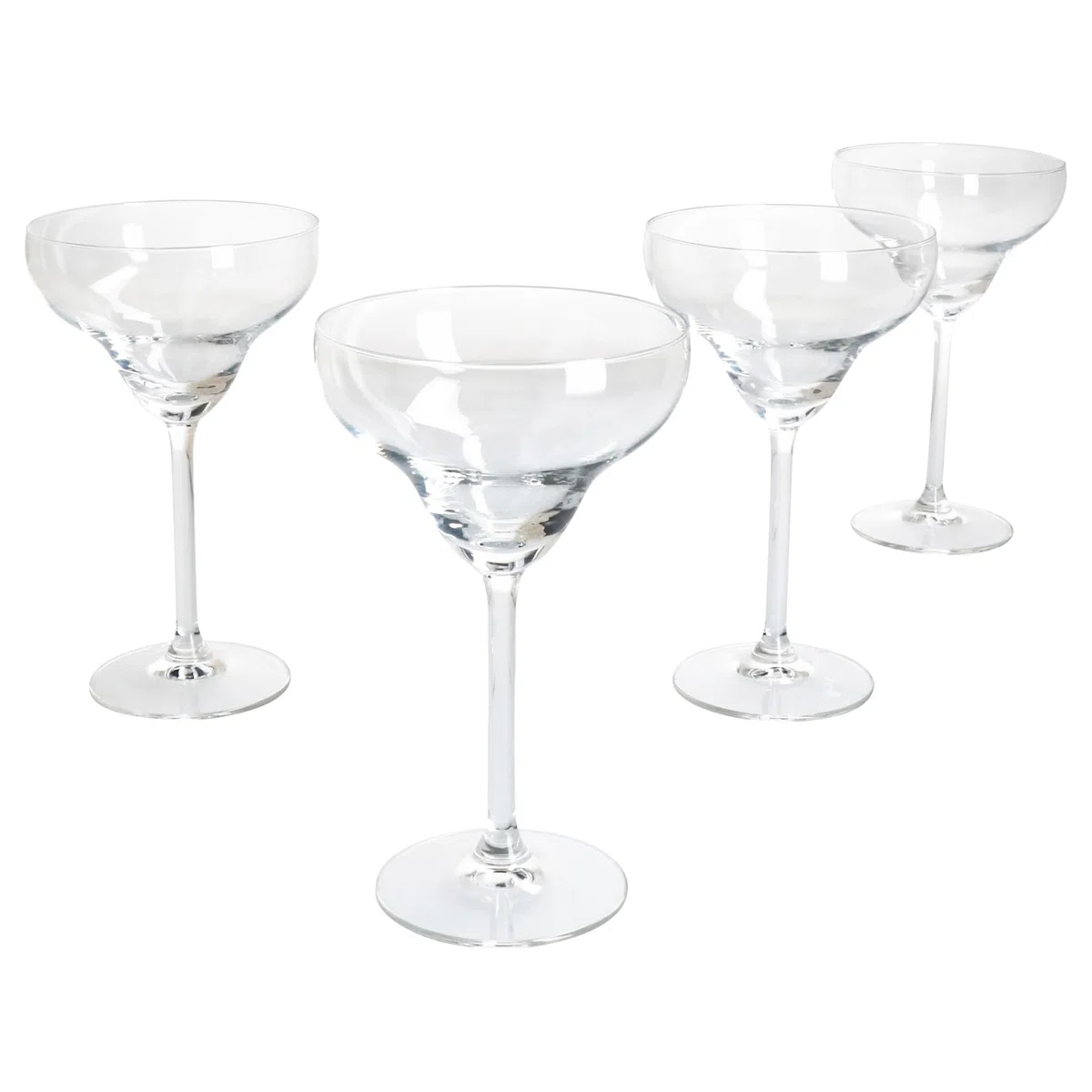 MamboCat 4er Set Margarita Gläser I 150ml, Höhe 18cm I für 4 Personen I klares breites Cocktailglas für Frozen Drinks, Daiquiri & Co. I transparente Gläser für Zuhause, Partys & Co