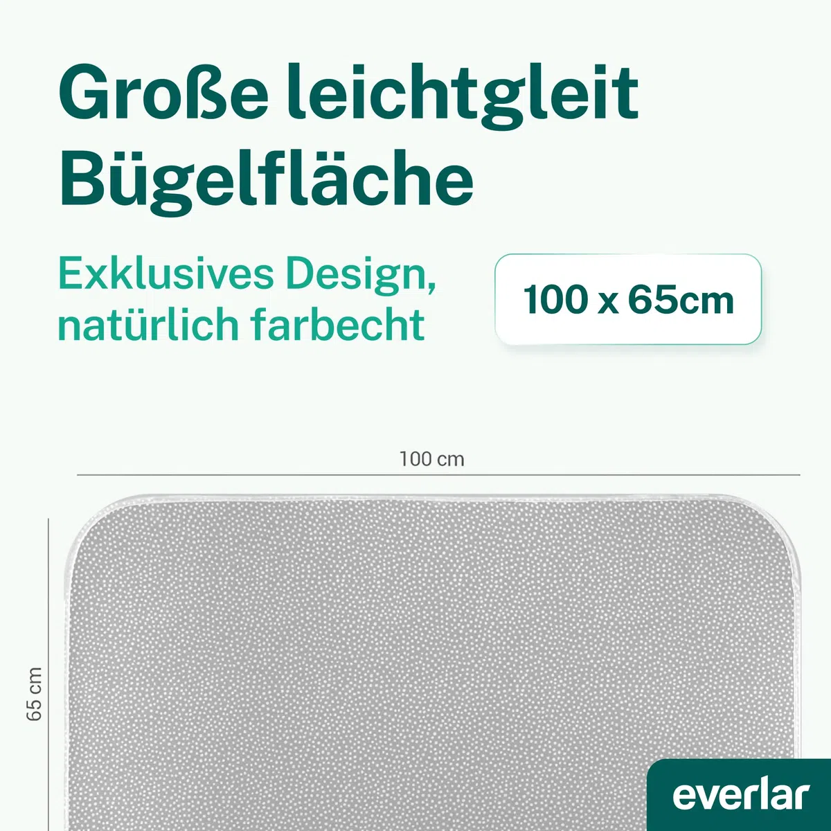 Bügeldecke I Qualität Made in Germany I Tisch Bügelmatte zum bequemen Bügeln zu Hause & unterwegs I 100 x 65cm I Bügelunterlage I Hitzebeständig I Obermaterial 100% Baumwolle