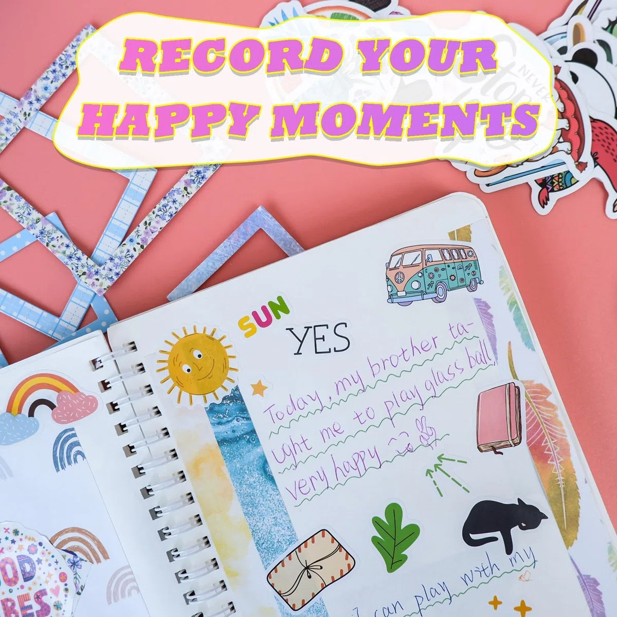 153 PCS Scrapbook Zubehör DIY Scrapbook Set Junk Journal Kit Sticker Scrapbooking Zubehör Sticker Aesthetic A5 Notizbuch Bastelset Tagebuch Weihnachten Kreative Geschenke für Teenager-Lila