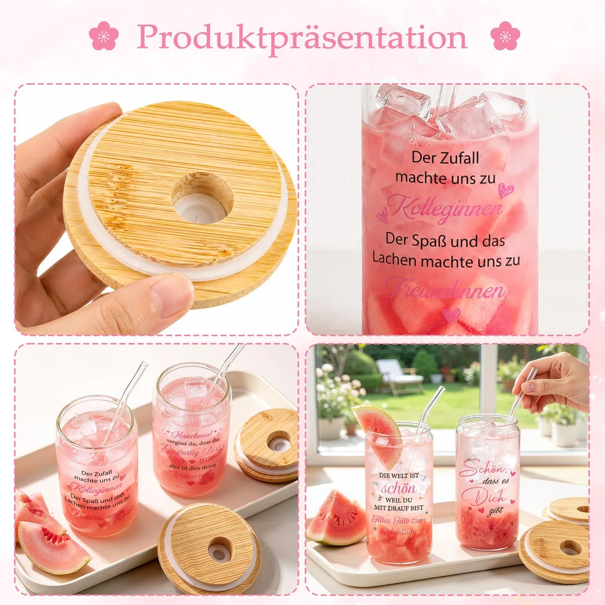 TUZELIYA Geschenke für Freundin - 500ml Trinkbecher Geburtstagsgeschenk für Frauen - Geschenkideen für Beste Freundin - Dankeschön Geschenk für Frau Familie Kollege Mama Freundinnen Nachbarin
