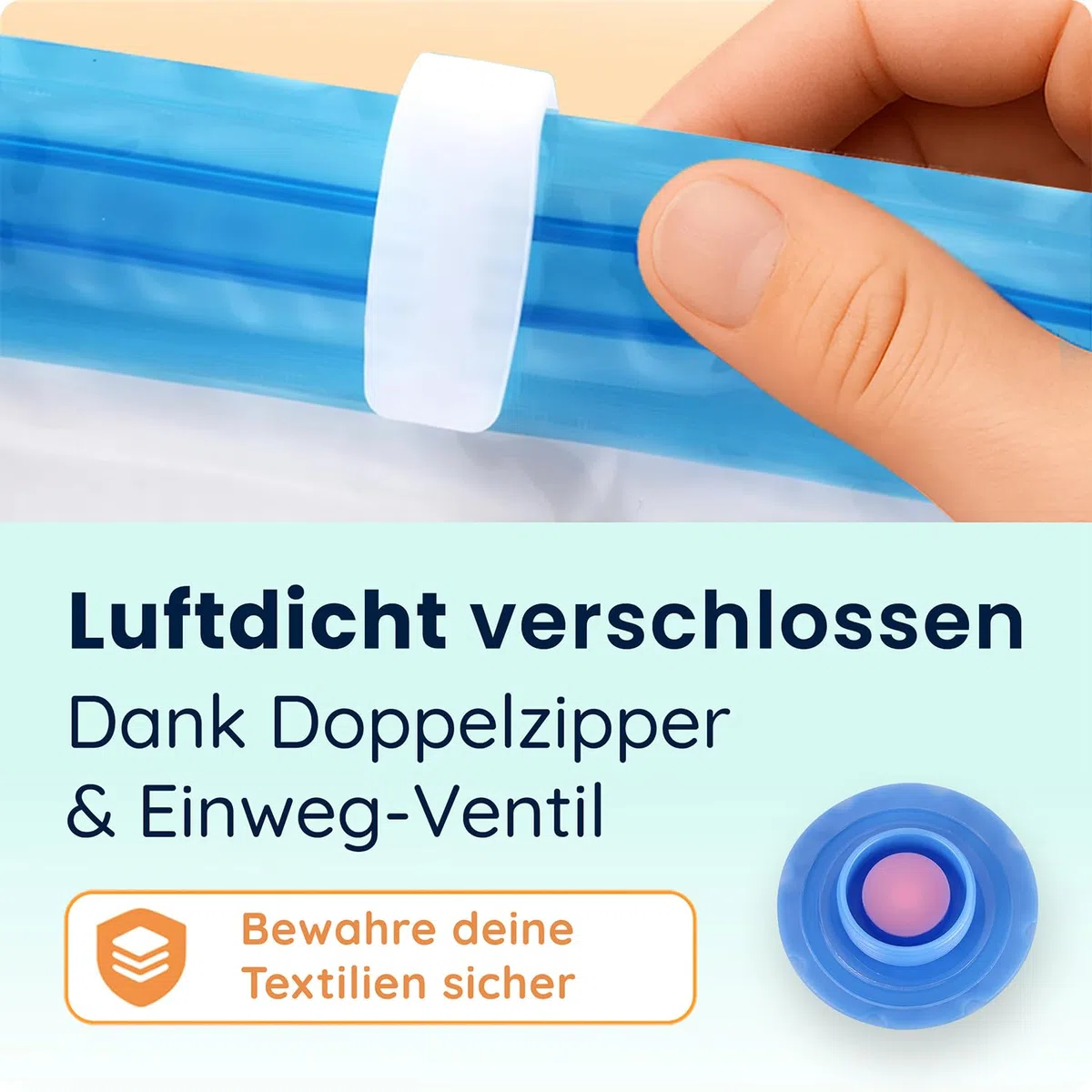 XXL Vakuumbeutel für Kleidung & Bettdecken - 6er Set (100x80 cm) mit Etiketten - Luftdichte Vakuumierbeutel für Kissen, Decken & Wäsche - Vakuum durch Staubsauger - Platzsparende Aufbewahrung