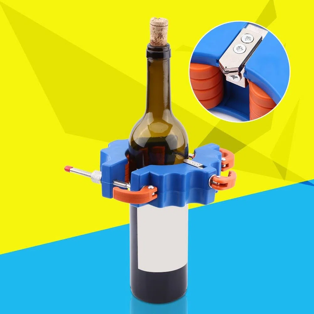 Cocoarm Glasschneider für Flaschen Flaschenschneider Glas Bier Weinflaschen Cutter Flasche Schneidwerkzeug Craft Making(Blau)