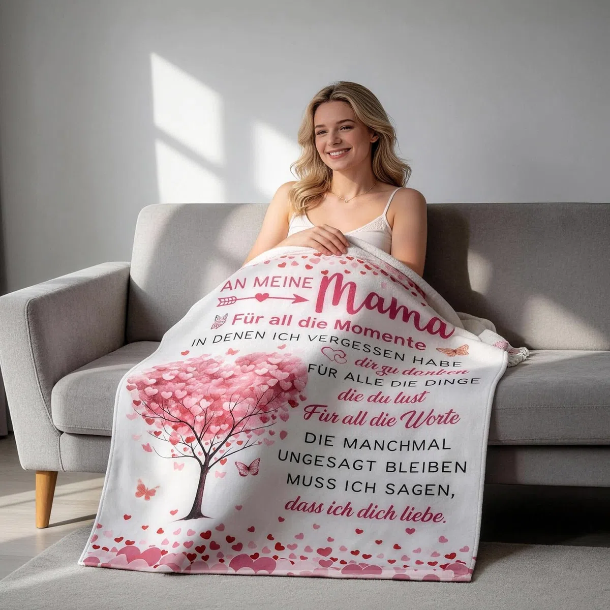 PRSTENLY Geschenke für Mama, Mama Geschenk, Geschenk Mama's Geburtstag, Muttertagsgeschenk, Geschenk Mutter Weihnachtszeit Geburtstag, Romantische Flanell Decke für Mamas von Sohn Tochter