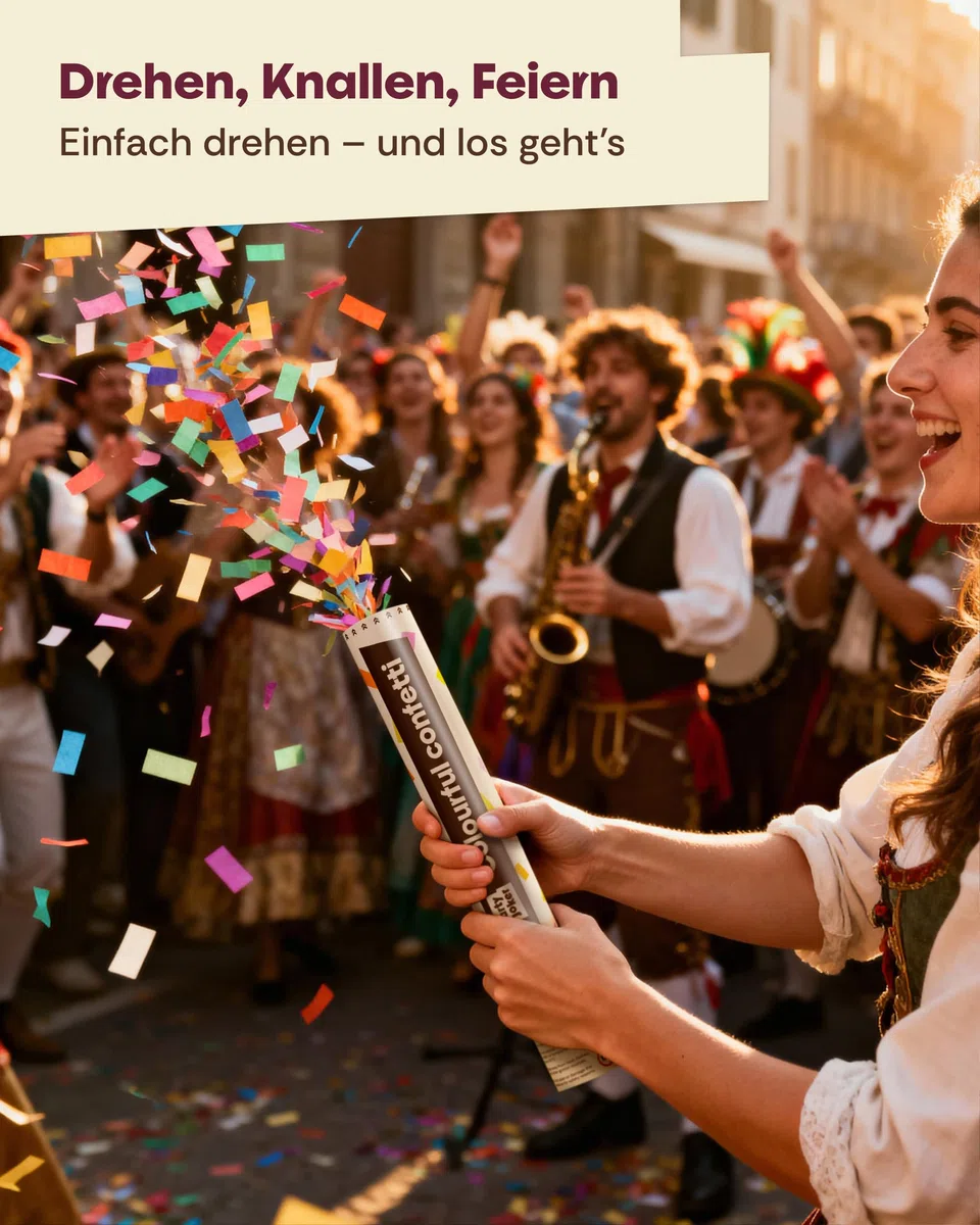 10 Konfettikanonen Bunt - Einfach & Sicher zu Bedienen - 5-8 Meter langen Konfettistrahl - Für Innen und Draußen