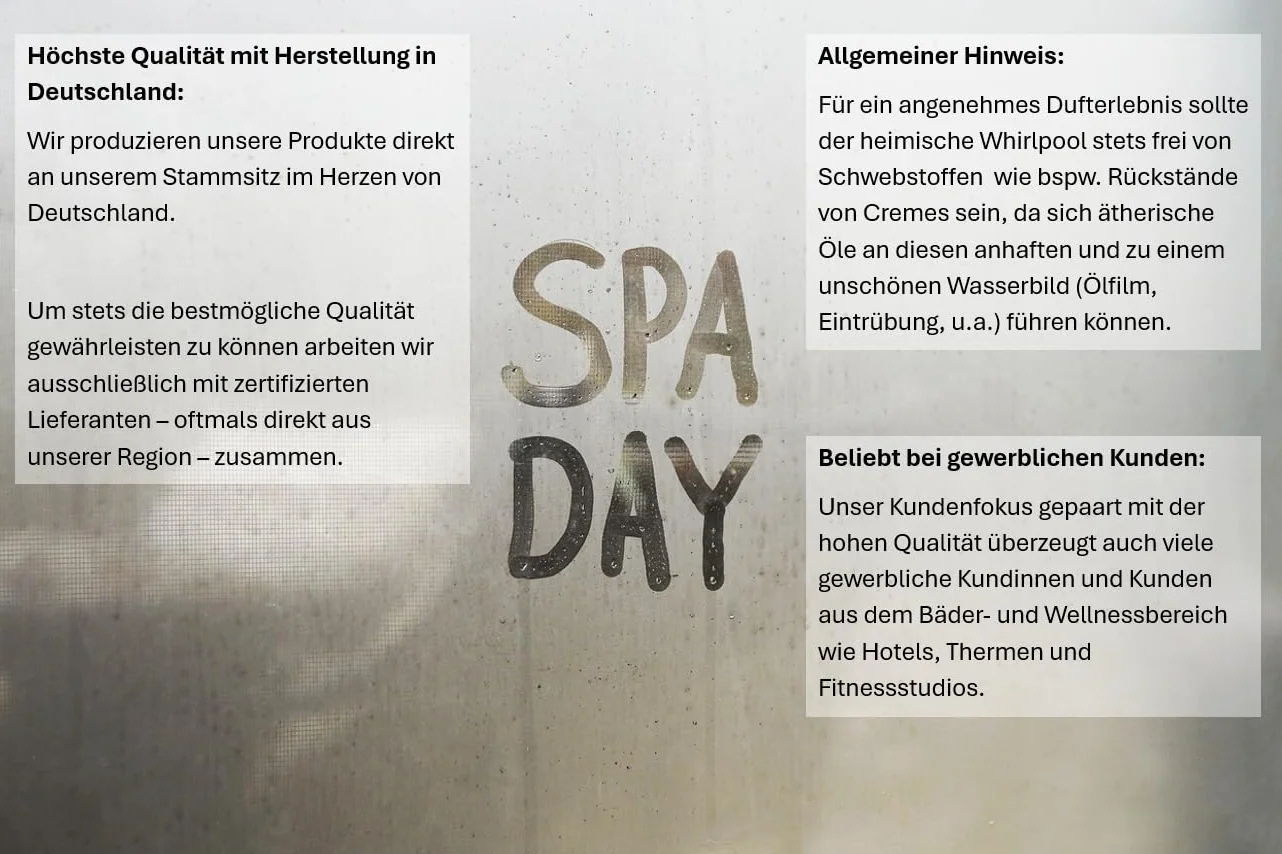 Dufte Momente | Whirlpool Duft 260ml | Lemongras | mit naturreinen und natürlichen ätherischen Ölen | kein Schaum | vegan und ohne Tierversuche