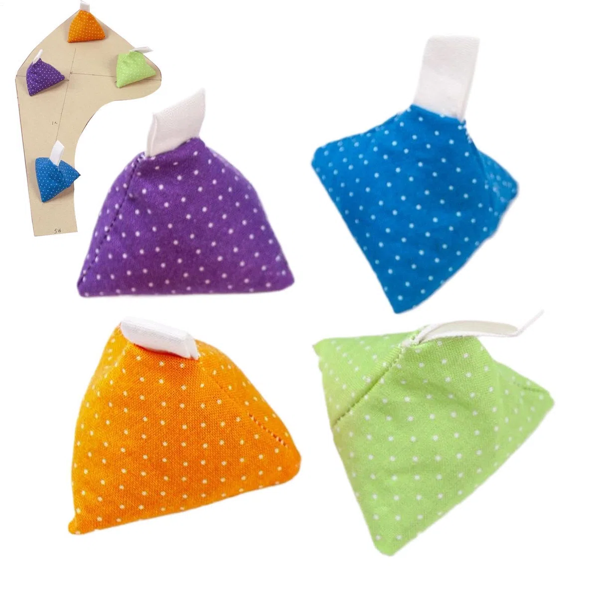 4er Set Schnittmustergewichte: Stoffgewichte zum Nähen ohne Stecknadeln – 120g Nähgewichte für Stoffzuschnitt & Quilting, Fixiergewichte für Schnittmuster inkl. Aufbewahrungstasche, Dreieckig