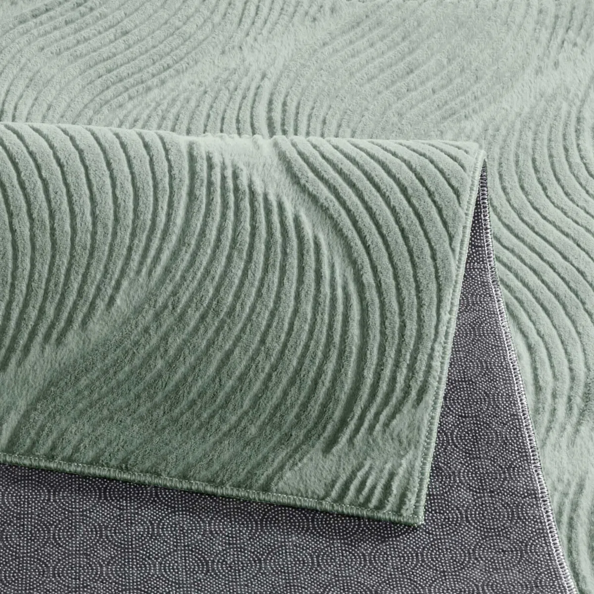 Taracarpet Badematte Homestyle rutschfest waschbar Badezimmerteppich Bad-Vorleger, WC Deko, Duschvorleger für Dusche und Badewannen sehr weich und kombinierbar Grün Dühne 060x120 cm
