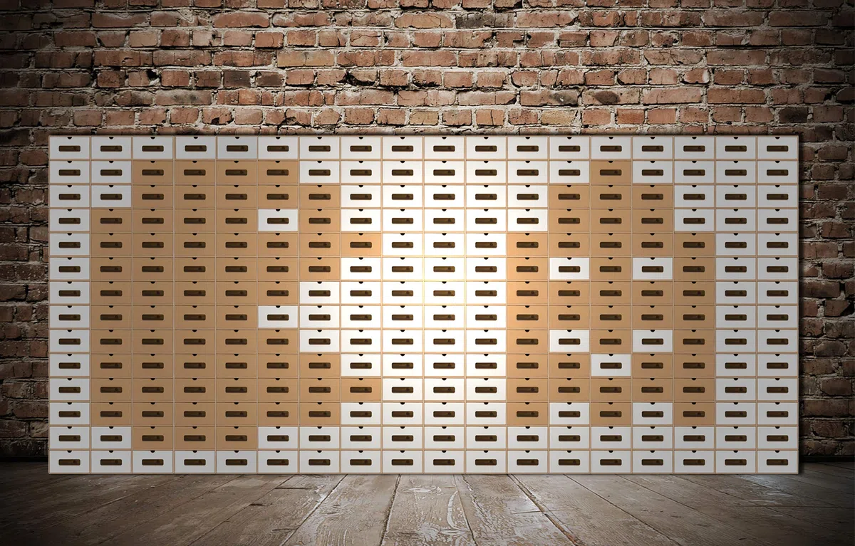 BigDean 10er Boxen-Set mit Sichtfenster & Schublade - Pappkarton aus Kraftpapier - Schuhbox Spielzeug-Box Aufbewahrung für Zubehör & Accessoires