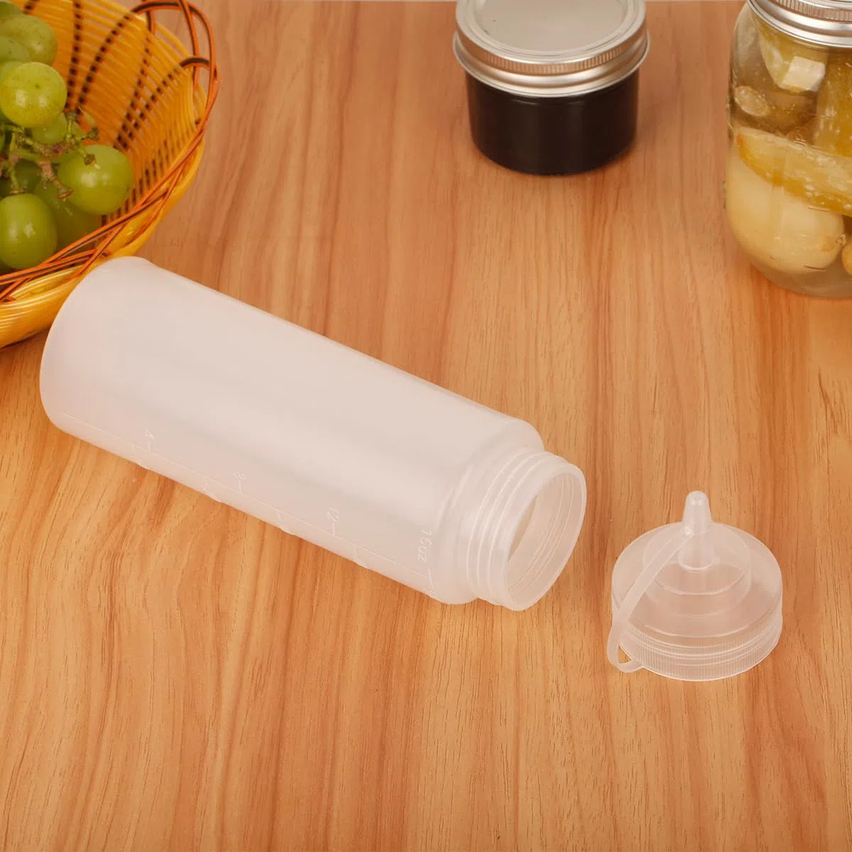 Squeeze Flasche Saucenflasche,6 Stück 500ml(16oz) Plastik Quetschflasche Mit Kappen-BPA Frei,Kein Leck,Dosierflasche,Dressingshaker für ketchup flasche,Saucenspender,Gewürzflasche