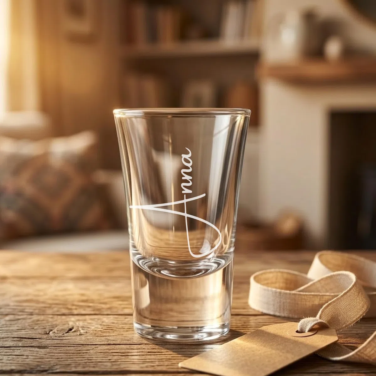 Schnapsglas mit Namen graviert – Lasergravur personalisiert – 4 Schriftarten – Geschenk Geburtstag JGA Hochzeit – Schnapsglas mit Gravur – Handmade in Germany (6er Set)