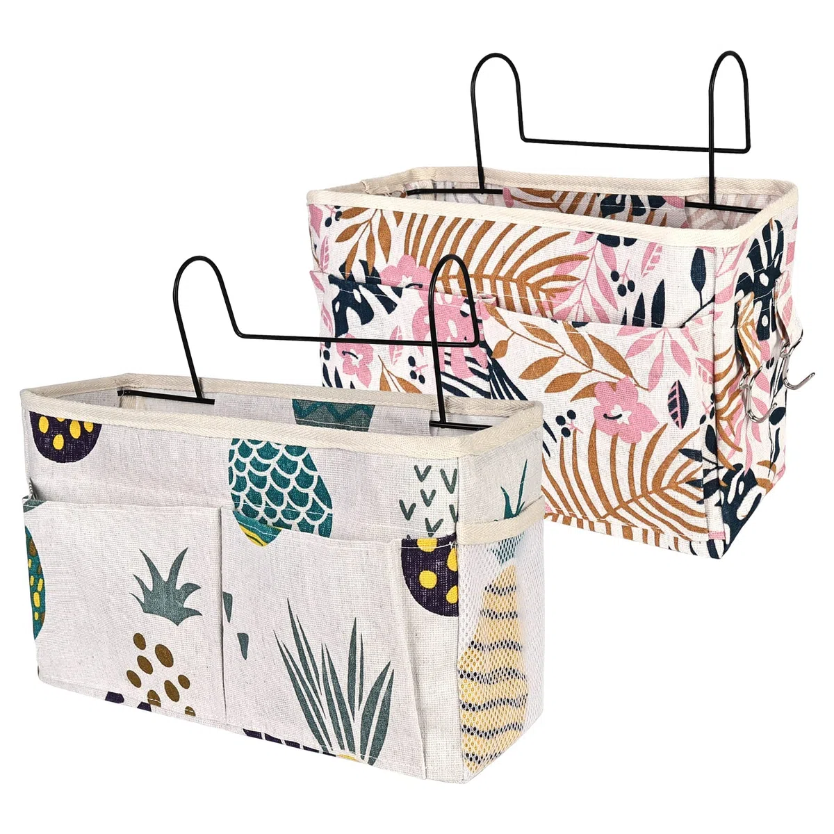 2 Stück Betttaschen Hochbett, Bett Organizer, Betttasche zum Einhängen, Hochbett Hängetasche Organizer, Bettaufhänger Nachttisch Tasche, Hängend Aufbewahrungstasche für Buch Magazin Kopfhörer