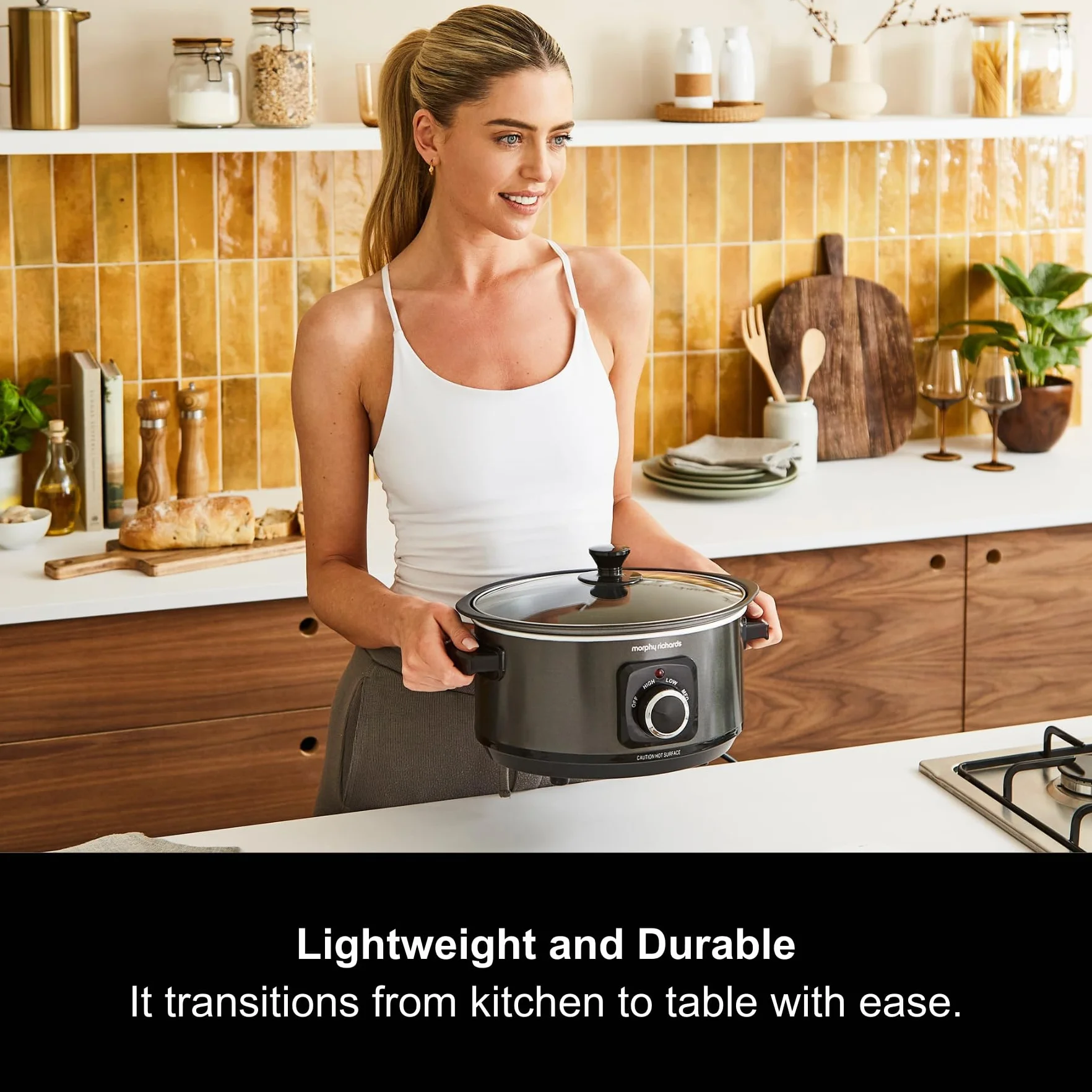(Black) - Morphy Richards Slow Cooker Sear and Stew 460012 3.5L Black Slowcooker