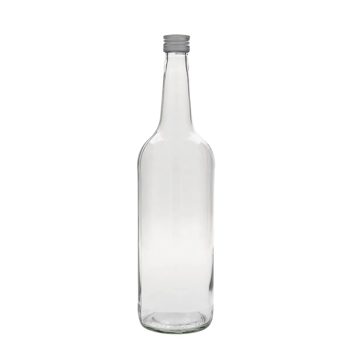 6er Set 1L Glasflaschen rund mit Schraubverschluss – vielseitig für Likör, Saft, Wasser, Spirituosen, hitzebeständig, mikrowellen- und ofenfest, ideal für Haushalt und Gewerbe