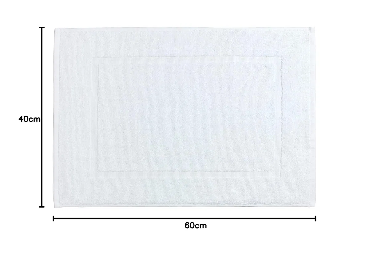 Allstar Frottier Badematte Zen Weiß - Duschvorleger, Baumwolle, 40 x 60 cm, Weiß
