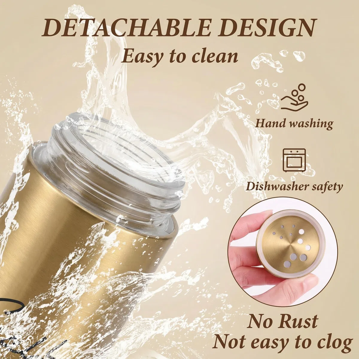 Goldfarbenes Salz- und Pfefferstreuer-Set, 142 ml, moderne Bauernhaus-Küchendekoration und Zubehör für Restaurant, Hochzeit, Einweihungsgeschenke, nachfüllbares Design (Gold)