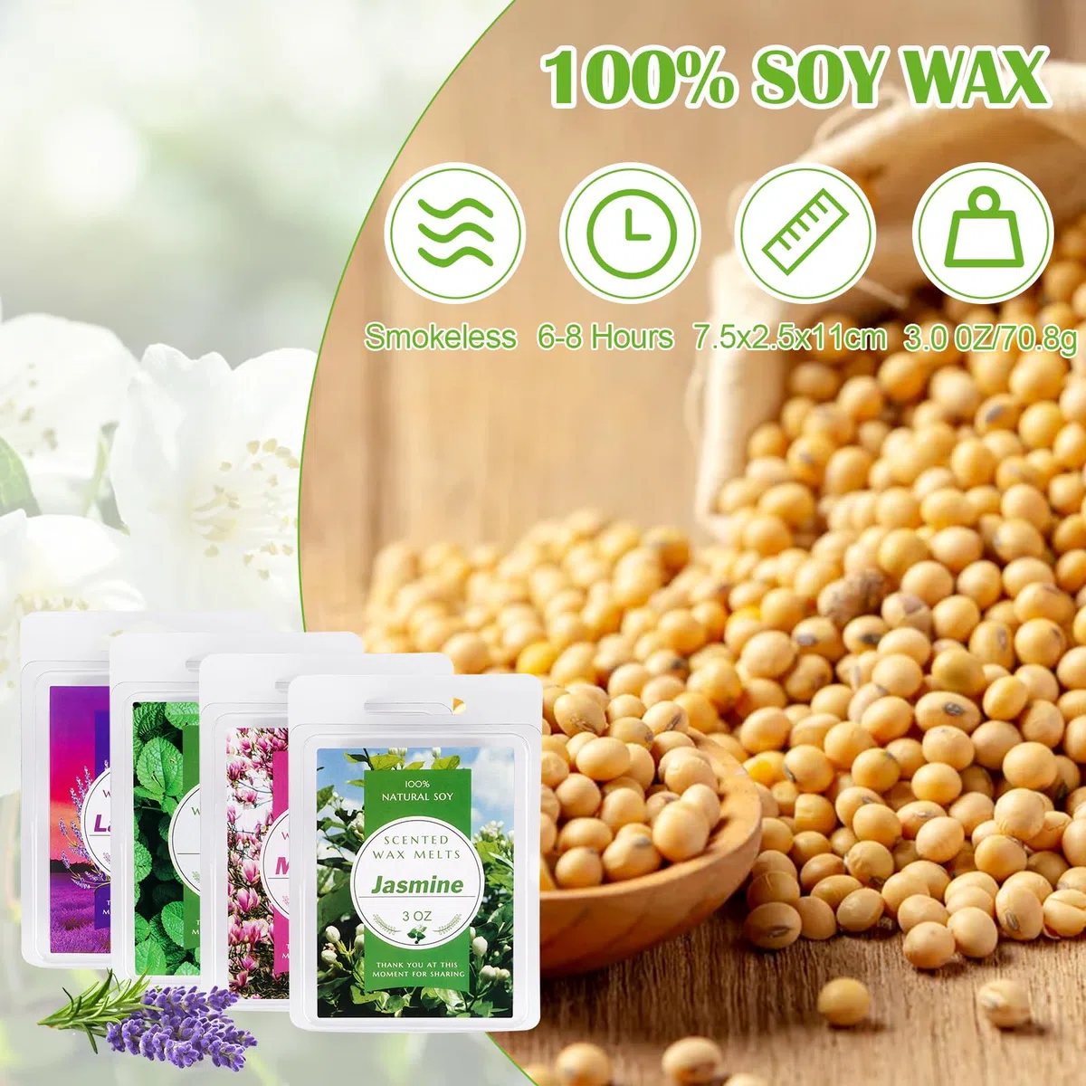 Duftwachs für Duftlampe 8 Düfte Duftwachs Wax Melts Sojawachs Scentsy Duftwachs, Duftlampe Wachs für Hochzeiten, Geburtstag, Valentinstag, Weihnachten