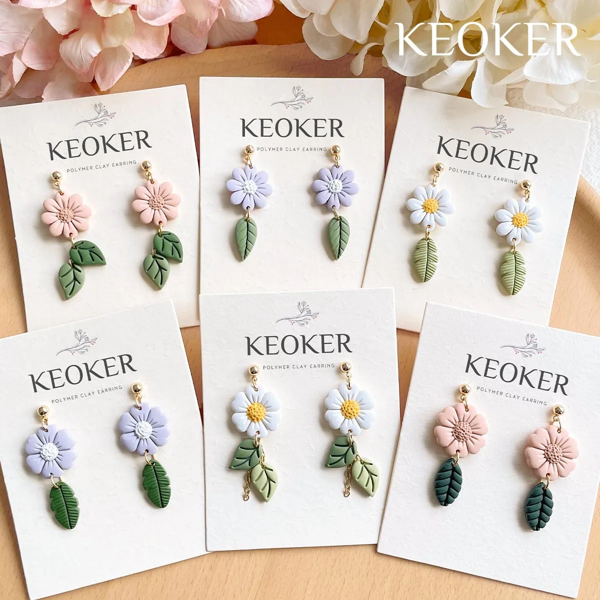 KEOKER Spring Polymer Clay Cutters: 14 Formen, Blumen- und Blattdesigns für Polymer-Ton-Schmuck