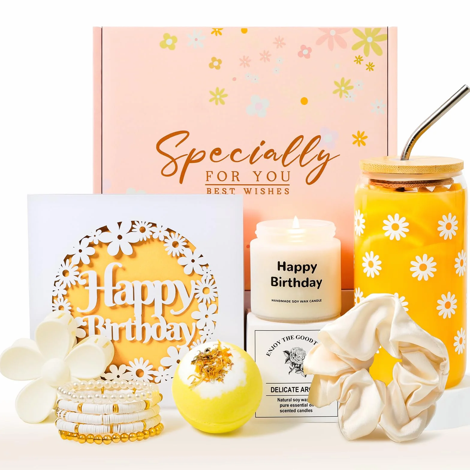 Geburtstagsgeschenk für Frauen,Geburtstagsgeschenk für Mädchen 12 16 20 22 26 30 Jahre,Geschenk Freundin Geburtstag,Beste Freundin Geschenke,Geschenkset Frauen Geburtstag,Geschenkideen Gänseblümchen