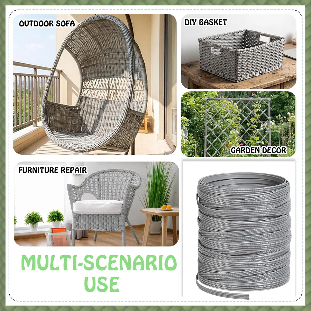65m Kunststoff Gewebtes Rattan Reparaturmaterial Flach Gewebtes PE-Rattan von Rattanmöbeln Rattanweben für Outdoor Rattan Möbel Reparatur,Rattan-Stuhl, Tischkorb