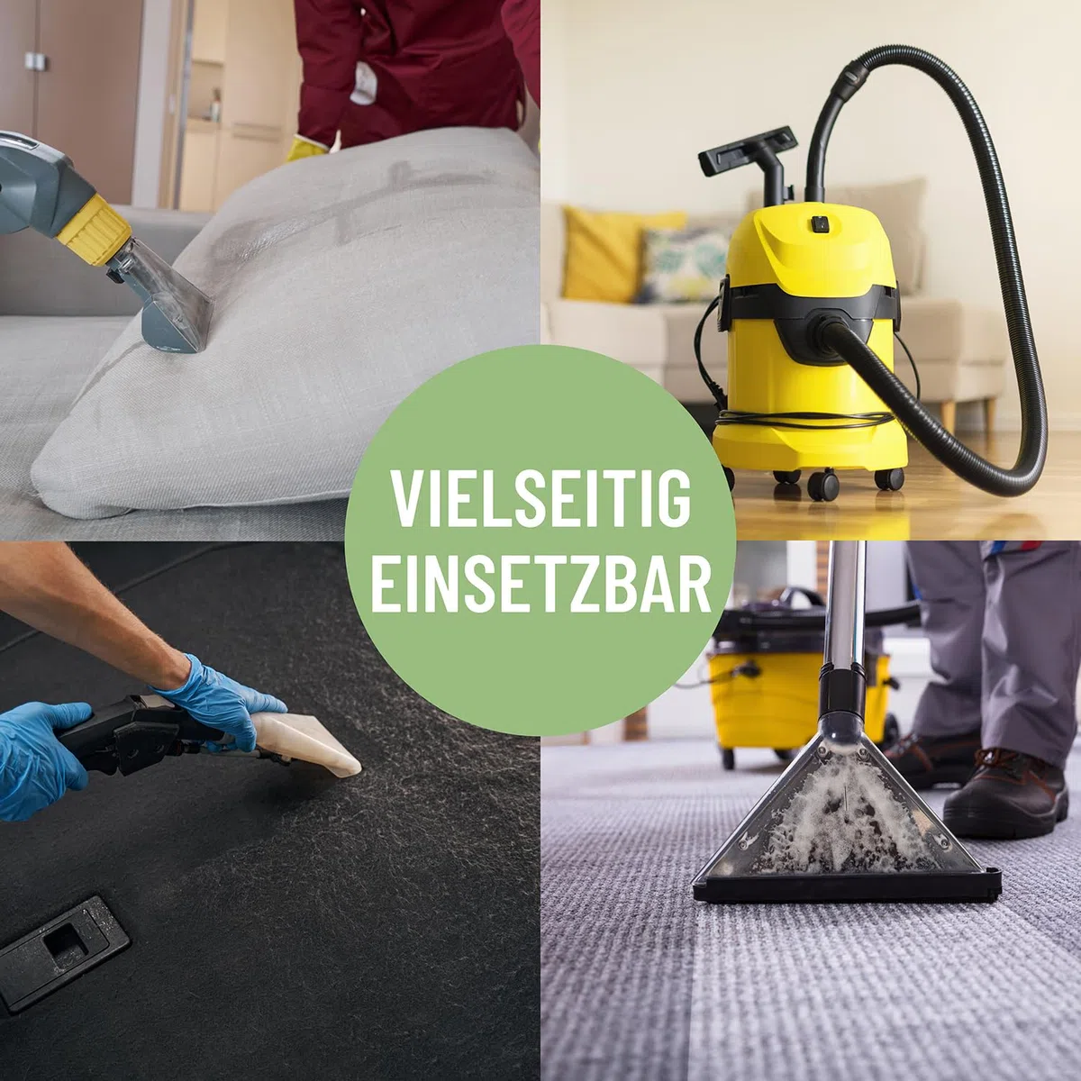 Waschsauger Teppichreiniger & Polsterreiniger Konzentrat – 1L Fleckenentferner Reinigungsmittel für Teppich, Sofa, Autositze – Anwendung im Nasssauger & Handreinigung – Ohne Bleichmittel