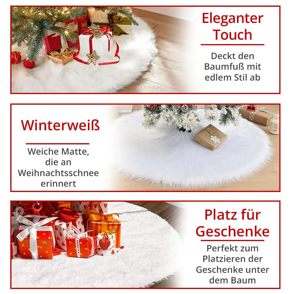 Weihnachtsbaum Decke Weiss, Weihnachtsbaumdecke Weihnachtsbaum Röck Runde - Ø 90 cm