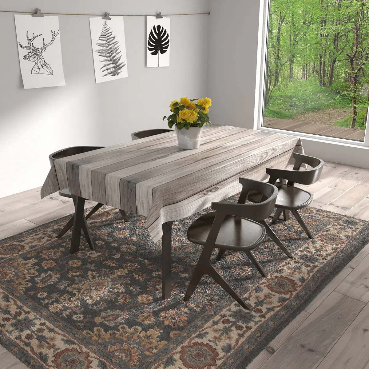 Holz beige Wachstuch Tischdecke glatt abwischbar Garten Tischdecke RUND OVAL ECKIG, Größe wählbar (Eckig 140x200 cm)